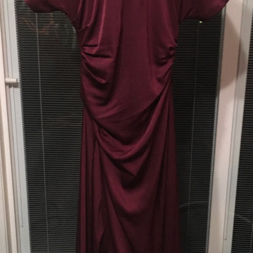 Jonathan Simkhai Burgundy Draped Maxi Dress
